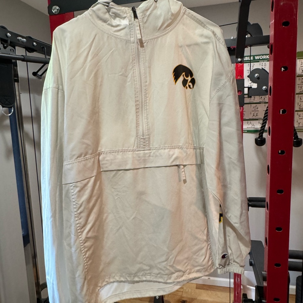 IOWA Champion White Athletic Windbreaker